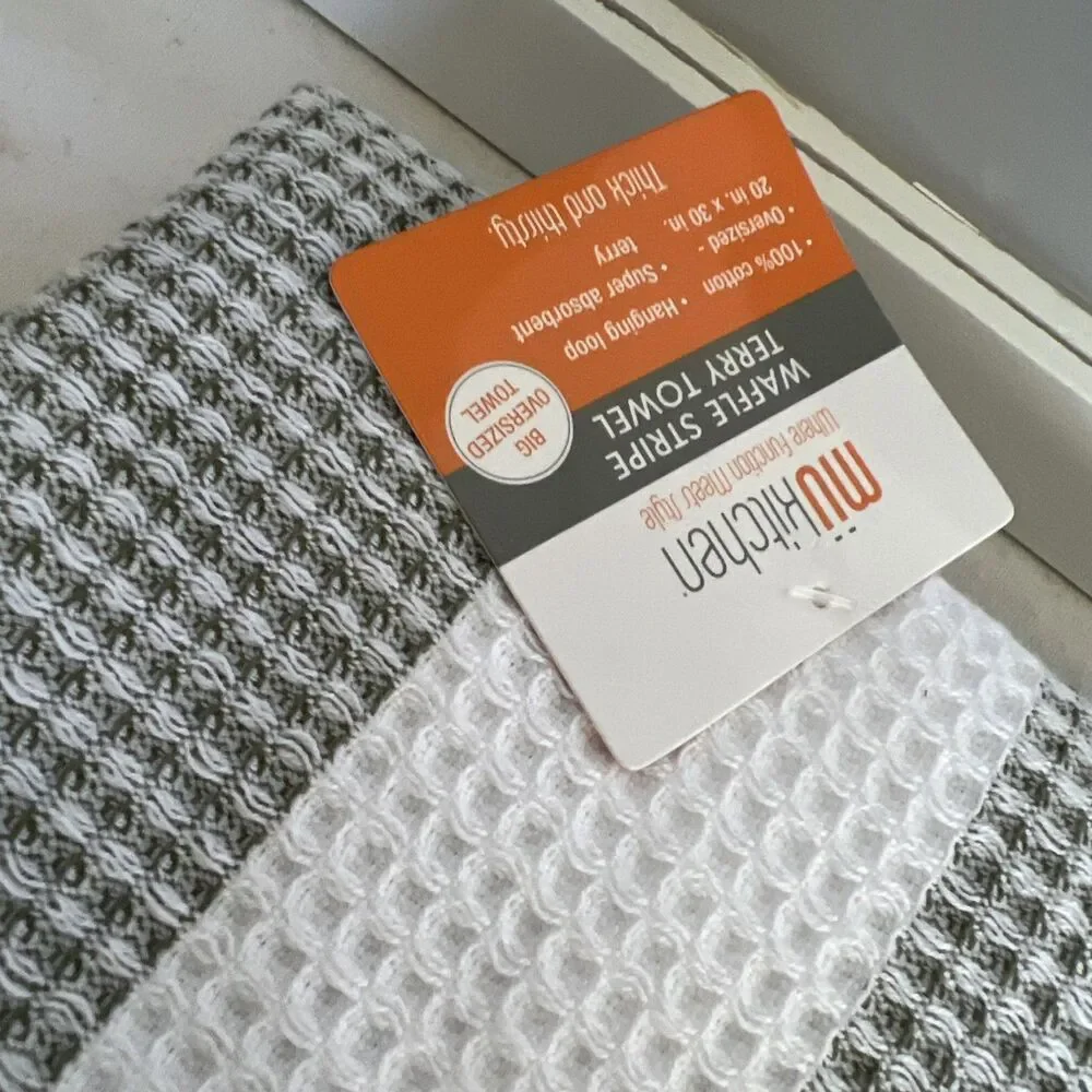 Vibe By MUkitchen Lot Of 4 Tea Towel Cloths Pot Holder New Recycled Material